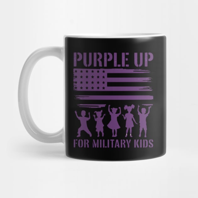 Purple Up For Military Kids by Creatifly Graphic Tees